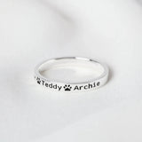 Custom Pet Name Ring Print Name Jewelry Gift for Pet Lover