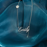Pet Paw Nameplate Necklace with Birthstone