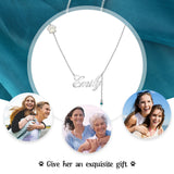Pet Paw Nameplate Necklace with Birthstone