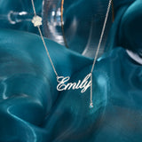 Pet Paw Nameplate Necklace with Birthstone