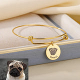 Personalized Pet Photo Bangle Stainless Steel Cuff Bracelet