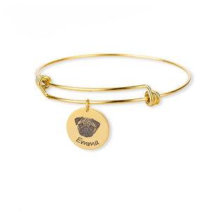 Personalized Pet Photo Bracelet For Women - Tiny Dog Cat Name Pendant Bracelet