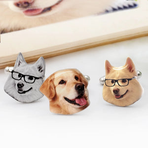 Custom Pet Photo Cufflinks for Him