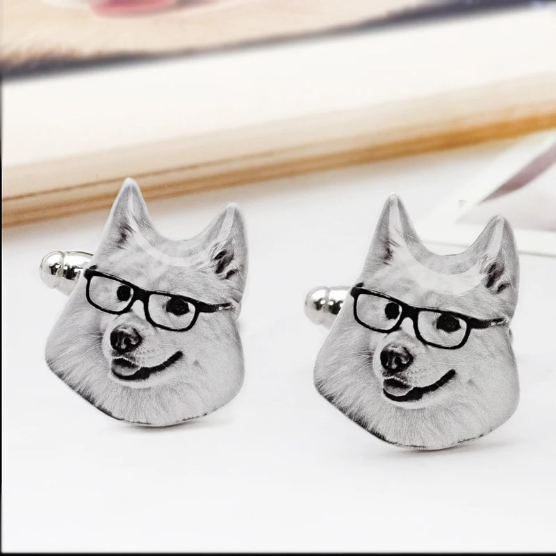 Custom Pet Photo Cufflinks for Him