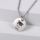 Custom Pet Photo Disc Necklace Engraved Name Pendant
