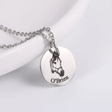 Custom Pet Photo Disc Necklace Engraved Name Pendant