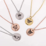 Custom Pet Photo Disc Necklace Engraved Name Pendant