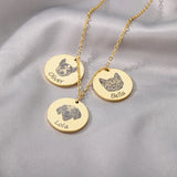 Custom Pet Photo Necklace Engraved Name Date Pendant Jewelry