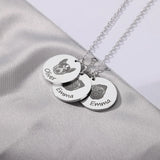 Custom Pet Photo Necklace Engraved Name Date Pendant Jewelry