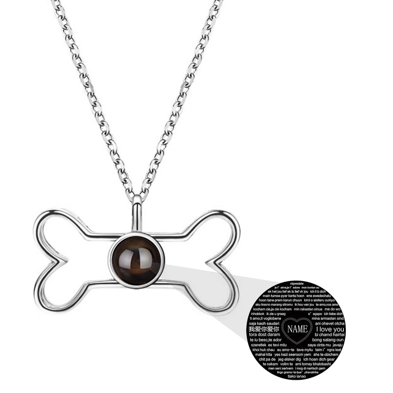 Custom Pet Photo Projection Necklace Charm Pendant Gift