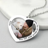 Custom Pet Photo Heart Necklace Engraved Christamas Gift