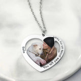 Custom Pet Photo Heart Necklace Engraved Christamas Gift