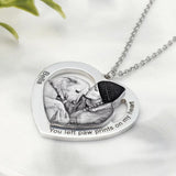 Custom Pet Photo Heart Necklace Engraved Christamas Gift