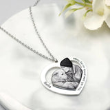 Custom Pet Photo Heart Necklace Engraved Christamas Gift