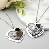 Custom Pet Photo Heart Necklace Engraved Christamas Gift