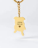 Custom Pet Photo Keychain with Engraved Name - Personalized Pet Portrait Keyring