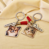 Custom Pet Photo Keychain Wooden Keyring Gift