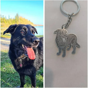 Personalized Pet Photo Keychain, Custom Dog Picture Keyring