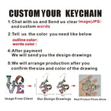 Custom Pet Photo Name Keychain - Personalized Acrylic Keyring