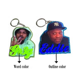 Custom Pet Photo Name Keychain - Personalized Acrylic Keyring