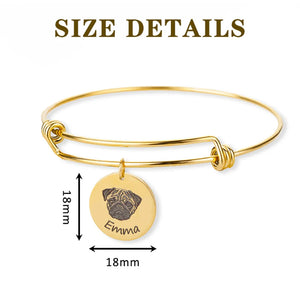 Personalized Pet Photo Name Bracelet For Women Tiny Cat Name Pendant Bracelet