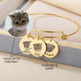 Personalized Pet Photo Name Bracelet For Women Tiny Cat Name Pendant Bracelet