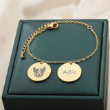 Custom Pet Photo Name Bracelet Stainless Steel Bracelet Animal Lover Gift