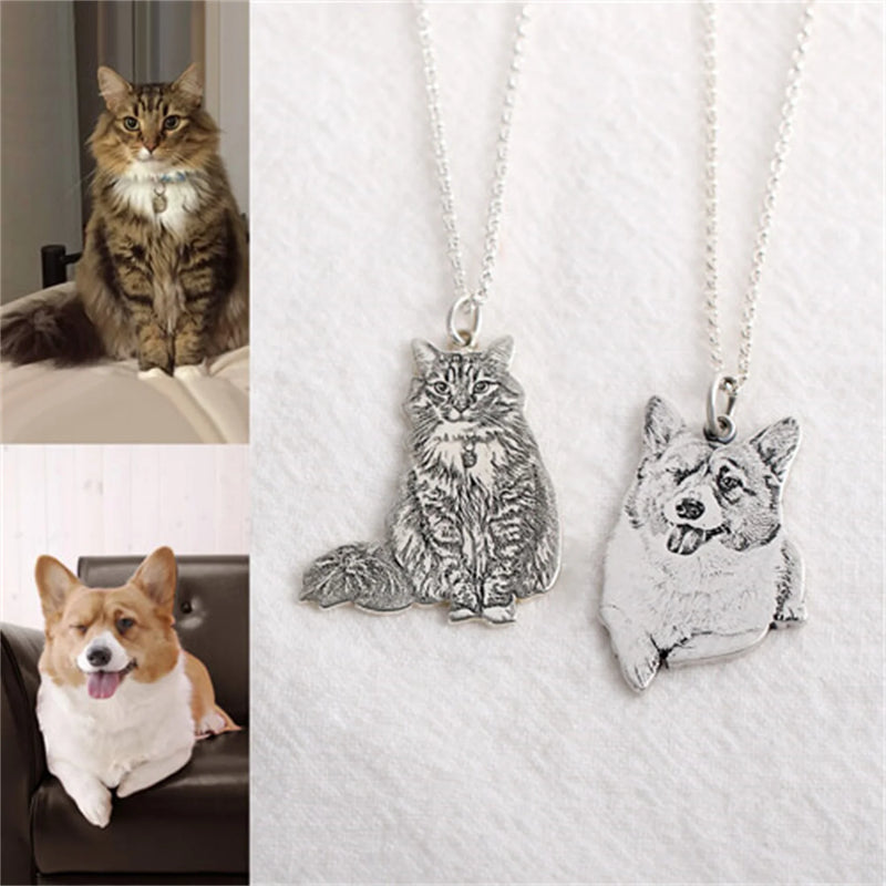 Custom Pet Photo Necklace - Personalized Pet Memorial Jewelry