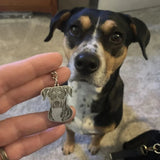 Custom Pet Photo Necklace Engraved Pets Pendant Keychain Memory Jewelry