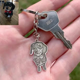 Custom Pet Photo Necklace Engraved Pets Pendant Keychain Memory Jewelry
