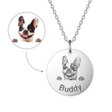 Personalized Pet Photo Portrait Engraved Necklace