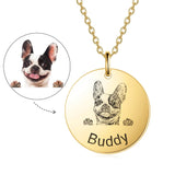 Personalized Pet Photo Portrait Engraved Necklace