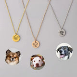 Personalized Pet Photo Portrait Engraved Necklace