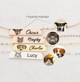Custom Pet Photo Engraved Necklace Gift for Cat & Dog