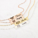 Custom Pet Photo Engraved Necklace Gift for Cat & Dog