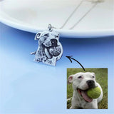 Custom Pet Photo Necklace Engraved Pet Name Pendant Memorial Gift