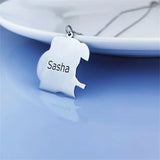 Custom Pet Photo Necklace Engraved Pet Name Pendant Memorial Gift