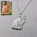 Personalized Pet Picture Necklace Portrait Cat Jewelry Dog Lover Gift