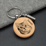 Personalized Pet Portrait Keychain Name Cremation Urn Keyring
