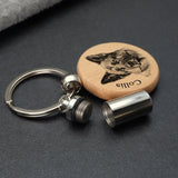 Personalized Pet Portrait Keychain Name Cremation Urn Keyring