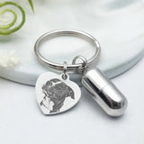 Personalized Pet Urn Keychain Dog Cat Cylinder Cremation Urn Keyring