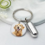 Personalized Pet Urn Keychain Dog Cat Cylinder Cremation Urn Keyring