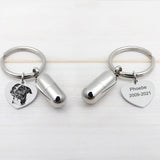 Personalized Pet Urn Keychain Dog Cremation Ashes Jewelry Cat Memorial
