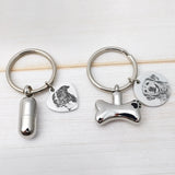 Personalized Pet Urn Keychain Dog Cremation Ashes Jewelry Cat Memorial