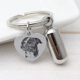Personalized Pet Urn Keychain Dog Cremation Ashes Jewelry Cat Memorial