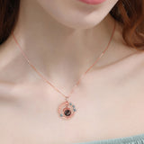 Personalized 925 Silver Feather Projection Necklace
