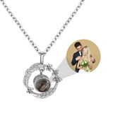 Personalized 925 Silver Feather Projection Necklace