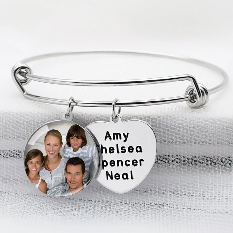 Personalized Photo Bangle Bracelet with Picture