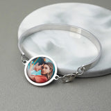 Personalized Cat Photo Bracelet - Custom Bangle for Family Anniversary Gift