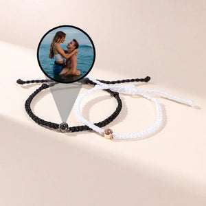 Personalized Photo Bracelet With Hand Braided String